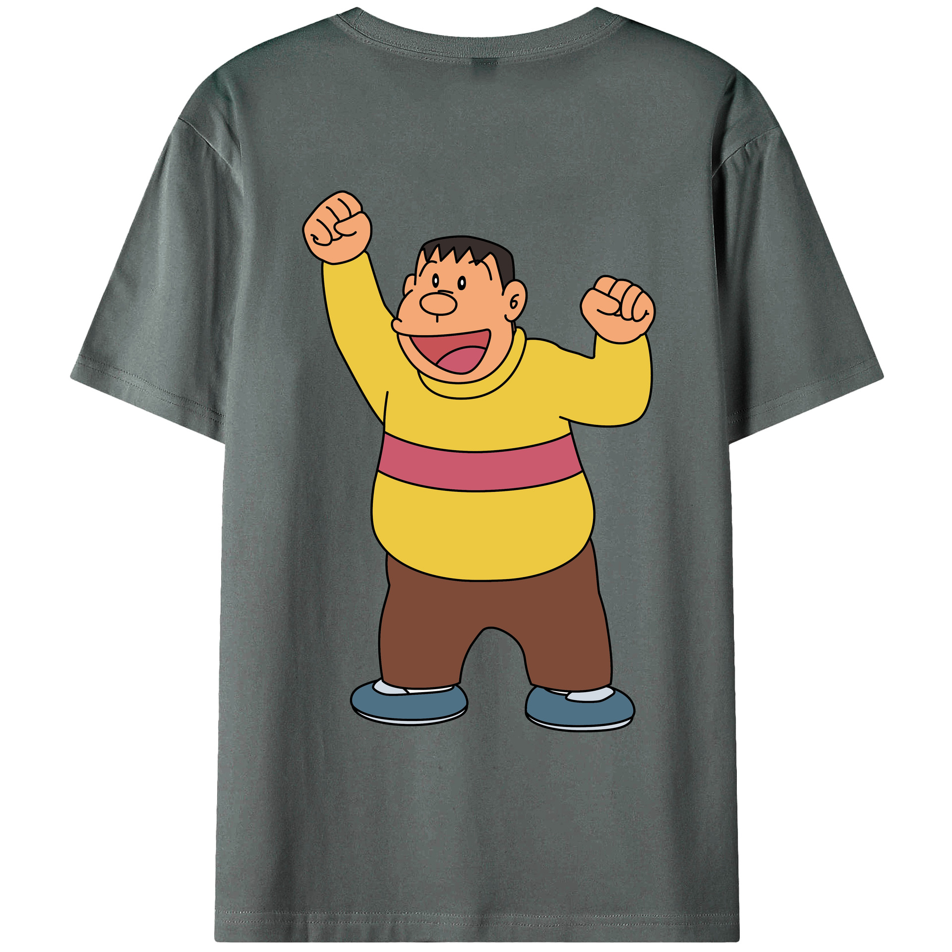 （画像用） ドラえもん 剛田武 Doraemon Gouta Takeshi 綿100％ メンズ半袖Tシャツ（バックプリント） 通気性